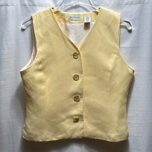 Ann Taylor Women's Yellow Button-Down Sleeveless Top